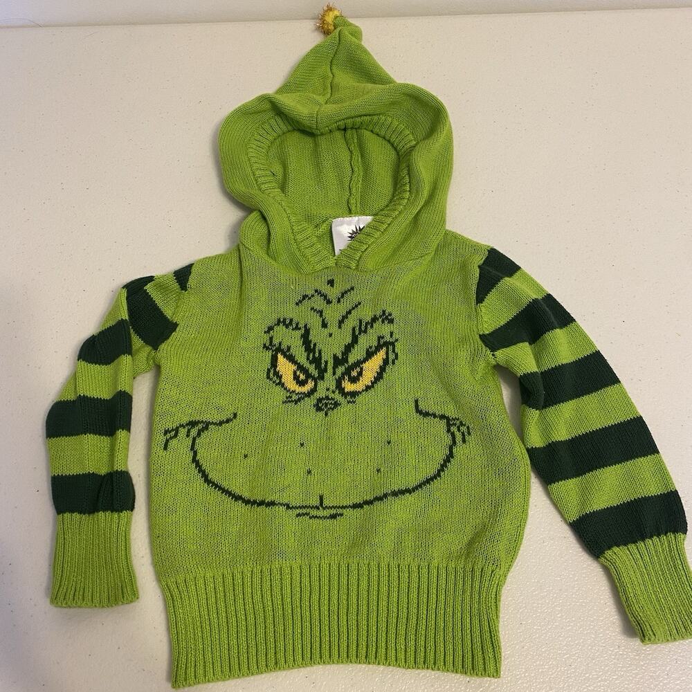 Dr. Seuss THE GRINCH Hooded Unisex Baby 6-9M Sweater Christmas Holiday Halloween - Picture 5 of 6